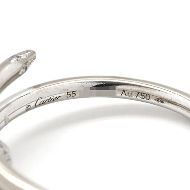カルティエ Cartier ジュストアンクル リング ホワイトゴールド K18WG ダイヤモンド #55(JP15) リング 指輪 Au750 K18 WG ダイヤ スパイラルデザイン