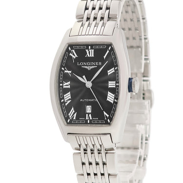腕時計 ロンジン LONGINES エヴィデンツァ L2.142.4 自動巻き レディース デイト ギョウシェ トノー ブラック 黒