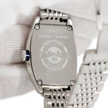 腕時計 ロンジン LONGINES エヴィデンツァ L2.142.4 自動巻き レディース デイト ギョウシェ トノー ブラック 黒