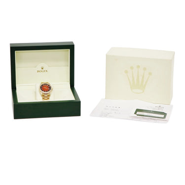 腕時計 ロレックス ROLEX デイデイト 36 18388A S番 自動巻き メンズ S番 K18YG無垢 純正ダイヤ レッド グラデーション トリチウム