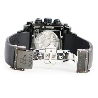 腕時計 ジェイコブ JACOB エピック I クロノグラフ JC-V2Q2B 自動巻き メンズ カーボン ブラックPVD加工SS デイト スクエア 限定