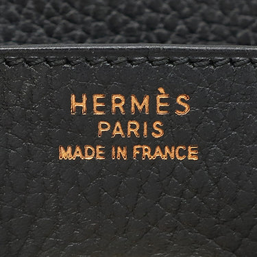 エルメス HERMES バーキン35 ブラック アルデンヌ ハンドバッグ ゴールド金具 黒
