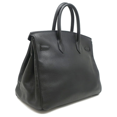 エルメス HERMES バーキン35 ブラック アルデンヌ ハンドバッグ ゴールド金具 黒