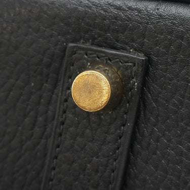 エルメス HERMES バーキン35 ブラック アルデンヌ ハンドバッグ ゴールド金具 黒