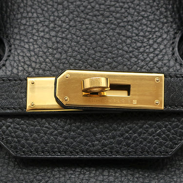 エルメス HERMES バーキン35 ブラック アルデンヌ ハンドバッグ ゴールド金具 黒
