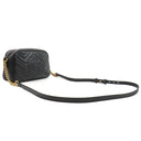 グッチ GUCCI GGマーモント スモール カメラバッグ 447632 ブラック レザー シェブロンキルティングレザー ショルダーバッグ ゴールド金具 黒 キルティングショルダー