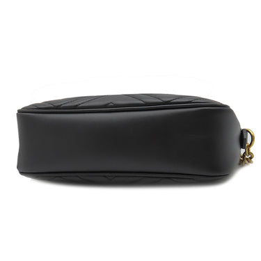 グッチ GUCCI GGマーモント スモール カメラバッグ 447632 ブラック レザー シェブロンキルティングレザー ショルダーバッグ ゴールド金具 黒 キルティングショルダー