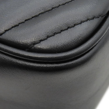 グッチ GUCCI GGマーモント スモール カメラバッグ 447632 ブラック レザー シェブロンキルティングレザー ショルダーバッグ ゴールド金具 黒 キルティングショルダー