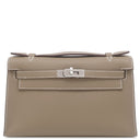 エルメス HERMES ポシェットケリー ミニ エトゥープ ヴォースイフト ハンドバッグ シルバー金具 新品 未使用 グレージュ ミニバッグ