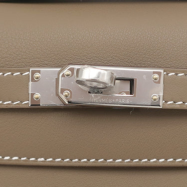 エルメス HERMES ポシェットケリー ミニ エトゥープ ヴォースイフト ハンドバッグ シルバー金具 新品 未使用 グレージュ ミニバッグ