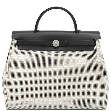 エルメス HERMES エールバッグジップPM 31 ルトゥルネ ブラック キャンバス レザー トワルキャドリーユ ヴァッシュハンター 2WAYバッグ キャンバス
