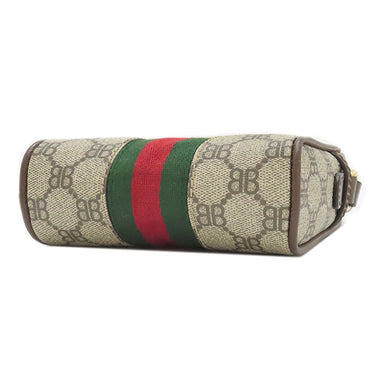 バレンシアガ BALENCIAGA グッチ×バレンシアガ ハッカー プロジェクト 680129 ブラウン キャンバス レザー ショルダーバッグ ヴィンテージ金具 ウェブ シェリーライン