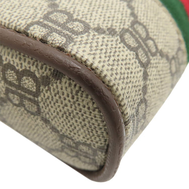 バレンシアガ BALENCIAGA グッチ×バレンシアガ ハッカー プロジェクト 680129 ブラウン キャンバス レザー ショルダーバッグ ヴィンテージ金具 ウェブ シェリーライン