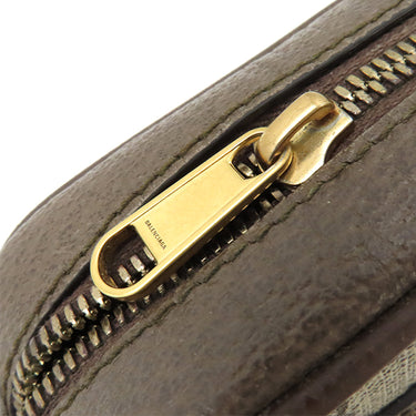 バレンシアガ BALENCIAGA グッチ×バレンシアガ ハッカー プロジェクト 680129 ブラウン キャンバス レザー ショルダーバッグ ヴィンテージ金具 ウェブ シェリーライン