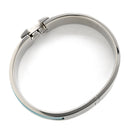 エルメス HERMES クリックH PM ライトブルー×シルバー メタル エナメル ブレスレット 水色 Hブレス