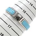 エルメス HERMES クリックH PM ライトブルー×シルバー メタル エナメル ブレスレット 水色 Hブレス