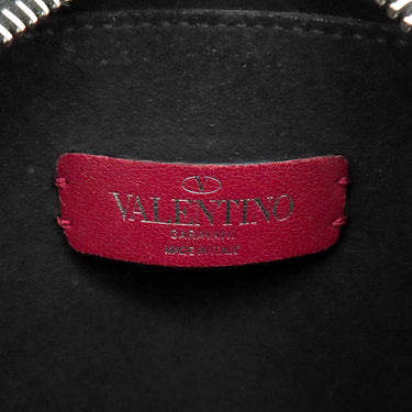 ヴァレンティノ VALENTINO VLTN ロゴ 1Y2B0943WJW ブラック×ホワイト レザー ショルダーバッグ シルバー金具 黒 白 ミニバッグ クロスボディ 斜め掛け