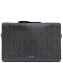 クリスチャン・ディオール Christian Dior ランゴ22 ブラック系 レザー PVC ショルダーバッグ シルバー金具 黒 CD ダイヤモンドキャンバス