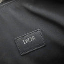 クリスチャン・ディオール Christian Dior ランゴ22 ブラック系 レザー PVC ショルダーバッグ シルバー金具 黒 CD ダイヤモンドキャンバス