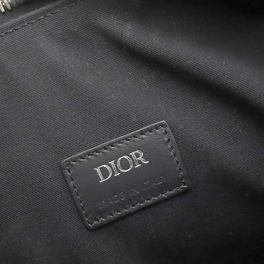 クリスチャン・ディオール Christian Dior ランゴ22 ブラック系 レザー PVC ショルダーバッグ シルバー金具 黒 CD ダイヤモンドキャンバス