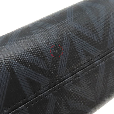 クリスチャン・ディオール Christian Dior ランゴ22 ブラック系 レザー PVC ショルダーバッグ シルバー金具 黒 CD ダイヤモンドキャンバス