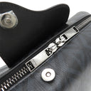 クリスチャン・ディオール Christian Dior ランゴ22 ブラック系 レザー PVC ショルダーバッグ シルバー金具 黒 CD ダイヤモンドキャンバス