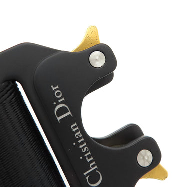 クリスチャン・ディオール Christian Dior ランゴ22 ブラック系 レザー PVC ショルダーバッグ シルバー金具 黒 CD ダイヤモンドキャンバス