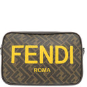 フェンディ FENDI ズッカ キャム ショルダーバッグ 7M0286 ブラウン レザー PVC ショルダーバッグ シルバー金具 茶 斜め掛け クロスボディ