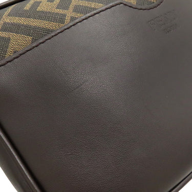 フェンディ FENDI ズッカ キャム ショルダーバッグ 7M0286 ブラウン レザー PVC ショルダーバッグ シルバー金具 茶 斜め掛け クロスボディ