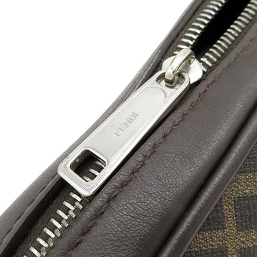 フェンディ FENDI ズッカ キャム ショルダーバッグ 7M0286 ブラウン レザー PVC ショルダーバッグ シルバー金具 茶 斜め掛け クロスボディ