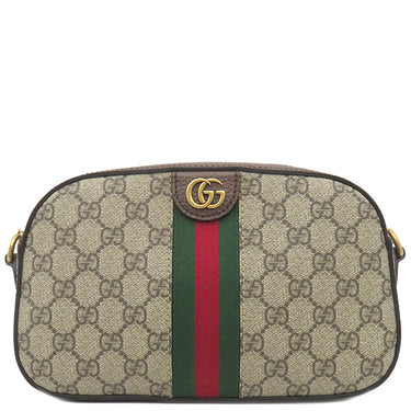 グッチ GUCCI オフィディア スモール クロスボディバッグ ‎752591 ベージュ×エボニー GGスプリームキャンバス レザー ショルダーバッグ ゴールド金具 茶 緑 赤 シェリーライン