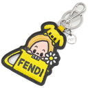 フェンディ FENDI シルヴィア × バゲット チャーム イエロー×ブラック カーフ バッグチャーム シルバー金具 黒 黄色 タロアウト コラボ