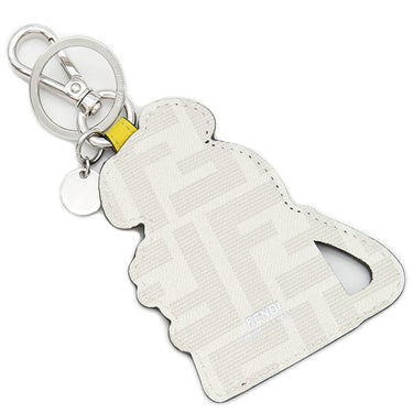 フェンディ FENDI シルヴィア × バゲット チャーム イエロー×ブラック カーフ バッグチャーム シルバー金具 黒 黄色 タロアウト コラボ