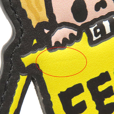 フェンディ FENDI シルヴィア × バゲット チャーム イエロー×ブラック カーフ バッグチャーム シルバー金具 黒 黄色 タロアウト コラボ