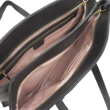 グッチ GUCCI GGマーモント アリー 550130 ブラック レザー ショルダーバッグ ゴールド金具 黒 トートバッグ 肩掛け