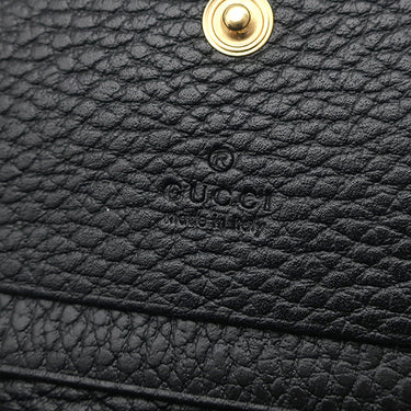 グッチ GUCCI ダブルG バイカラー カードケース ウォレット 658610 ベージュ×ブラック レザー GGスプリームキャンバス 二つ折り財布 ゴールド金具 黒 文字刻印あり