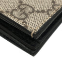 グッチ GUCCI ダブルG バイカラー カードケース ウォレット 658610 ベージュ×ブラック レザー GGスプリームキャンバス 二つ折り財布 ゴールド金具 黒 文字刻印あり