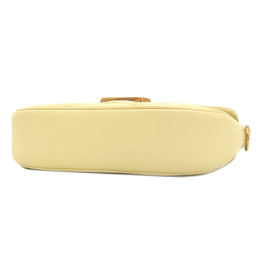 ルイヴィトン LOUIS VUITTON ニューウェーブ ミュルティ ポシェット イエロー系 レザー ショルダーバッグ ゴールド金具 LVロゴ チェーンショルダー