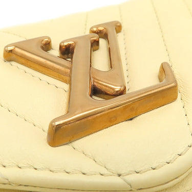 ルイヴィトン LOUIS VUITTON ニューウェーブ ミュルティ ポシェット イエロー系 レザー ショルダーバッグ ゴールド金具 LVロゴ チェーンショルダー