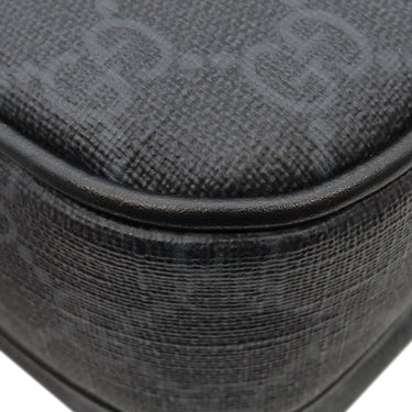 グッチ GUCCI スモール クロスボディバッグ 795479 ブラック GGスプリームキャンバス ショルダーバッグ シルバー金具 黒 ウェブストライプ 斜め掛け