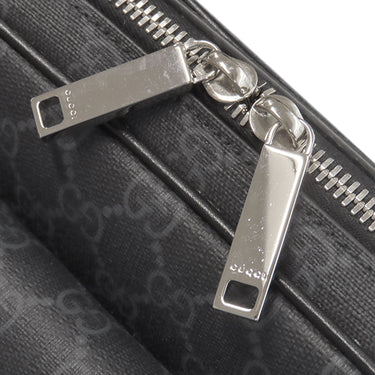 グッチ GUCCI スモール クロスボディバッグ 795479 ブラック GGスプリームキャンバス ショルダーバッグ シルバー金具 黒 ウェブストライプ 斜め掛け