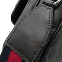 グッチ GUCCI スモール クロスボディバッグ 795479 ブラック GGスプリームキャンバス ショルダーバッグ シルバー金具 黒 ウェブストライプ 斜め掛け