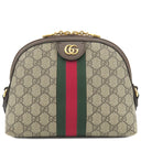 グッチ GUCCI オフィディア スモール ショルダーバッグ 499621 ベージュ×エボニー GGスプリームキャンバス レザー ショルダーバッグ ゴールド金具 茶 緑 赤 シェリーライン GG