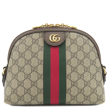 グッチ GUCCI オフィディア スモール ショルダーバッグ 499621 ベージュ×エボニー GGスプリームキャンバス レザー ショルダーバッグ ゴールド金具 茶 緑 赤 シェリーライン GG