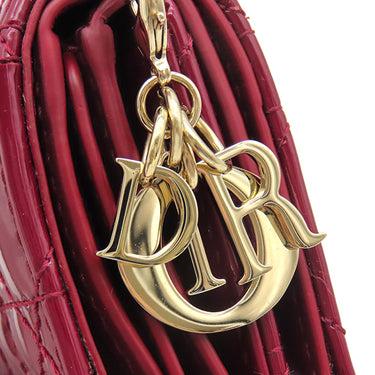 クリスチャン・ディオール Christian Dior レディディオール ロータス ウォレット S0181OVRB_M323 チェリーレッド カーフ 三つ折り財布 ゴールド金具 赤 チャーム付き