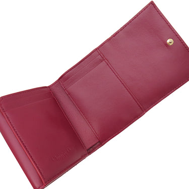クリスチャン・ディオール Christian Dior レディディオール ロータス ウォレット S0181OVRB_M323 チェリーレッド カーフ 三つ折り財布 ゴールド金具 赤 チャーム付き