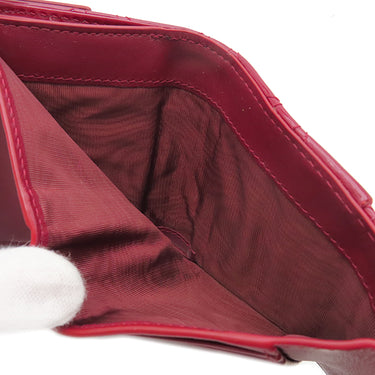 クリスチャン・ディオール Christian Dior レディディオール ロータス ウォレット S0181OVRB_M323 チェリーレッド カーフ 三つ折り財布 ゴールド金具 赤 チャーム付き