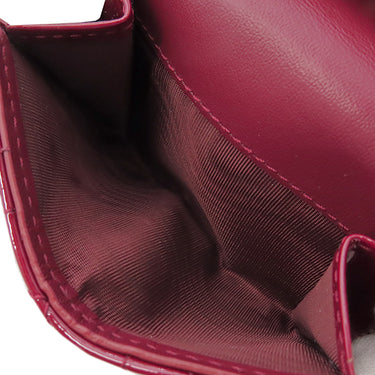 クリスチャン・ディオール Christian Dior レディディオール ロータス ウォレット S0181OVRB_M323 チェリーレッド カーフ 三つ折り財布 ゴールド金具 赤 チャーム付き