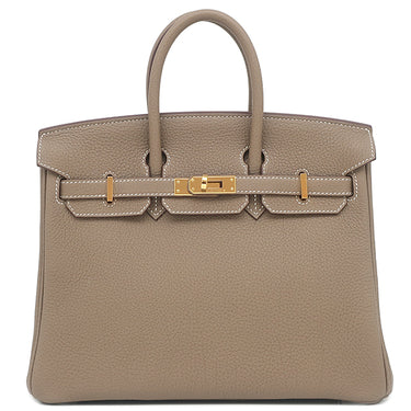 エルメス HERMES バーキン25 エトゥープ トゴ ハンドバッグ ゴールド金具 グレージュ
