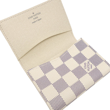 ルイヴィトン LOUIS VUITTON アンヴェロップ カルト ドゥ ヴィジット N61746 ダミエアズール ダミエアズールキャンバス カードケース 白 グレー カード入れ 名刺入れ